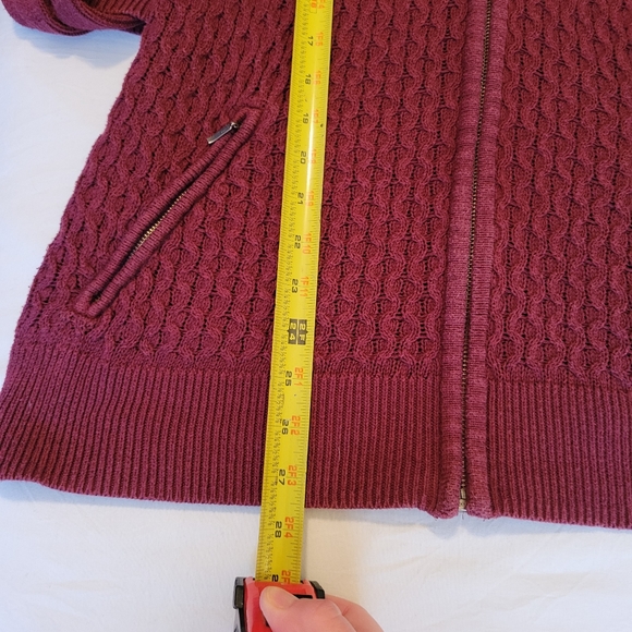 Aspen Burgundy Full Zip Sweater Size S - Picture 8 of 11